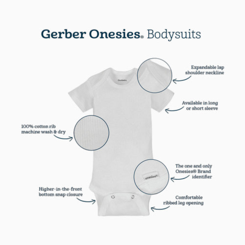 Short Sleeve Solid Onesies Bodysuits (8 Pack) - White