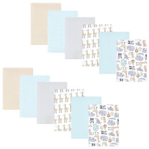 Hudson Baby Flannel Burp Cloth 12pk, Kangaroo, One Size