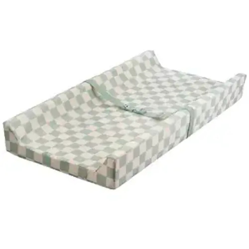 Tiny Twinkle Diaper Changing Pad for Dresser & Nursery Table – Waterproof, Wipeable & Mess-Proof Baby Changing Pad with Safety Strap, Non-Slip Base & Removable Washable Cover(Sage Checkers)