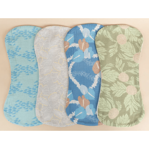 Burp Cloth 4 Pack - Woven Lei Multi