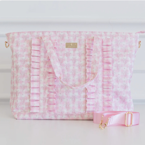 Ruffled Nylon Tote Bag