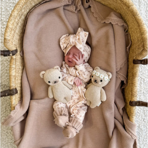Frill Zip Romper | Paisley Coffee – Little and Fern