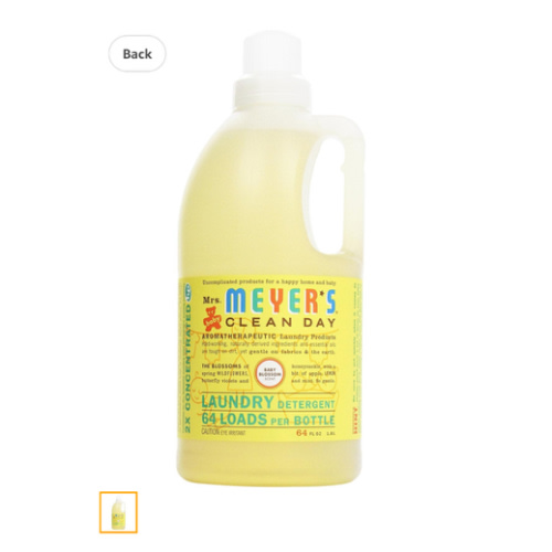 MRS. MEYER'S CLEAN DAY Baby Laundry Detergent Liquid, Infused with Essential Oils, Baby Blossom, 64oz (64 Loads)