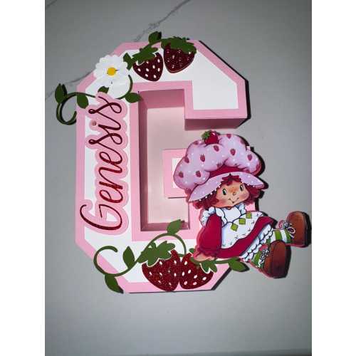Custom 3D Strawberry Girl Letter: Personalized Name Decor