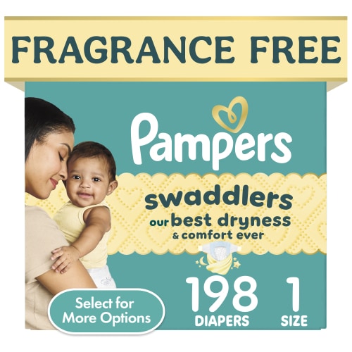 Pampers Swaddlers Baby Diapers Size 1, 198 Count (Select for More Options)
