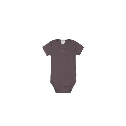 Organic Cotton Modal Darcy Rib Tee Bodysuit - Carob