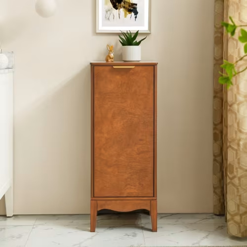 GDFStudio Talmo Vintage 35.75" Tall Freestanding Bathroom Storage Cabinet with Single Door, Antique brown