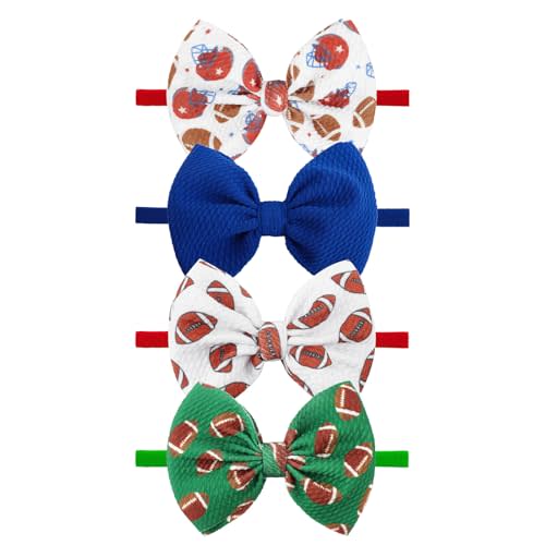 YanJie Baby Girl Football Outfit Headbands for Girls Sports Hair Bows Super Bowl Hair Accessories for Newborn Infant Babies Football Clothes