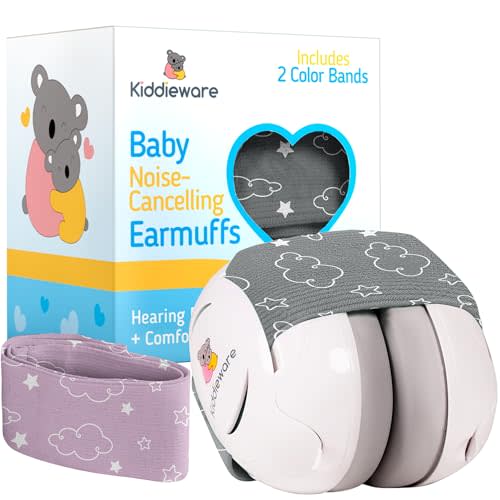 Kiddieware Baby Noise Cancelling Headphones - Soundproof Ear Muffs for Sleep 0-24 Months