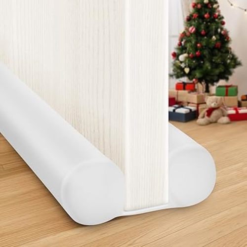 MAXTID Large Door Draft Stopper 30 Inch for Small Size Bedroom Door Fits 0.5 to 1.7" Gaps White Under Door Draft Blocker Noise Doors Seal Filler Gap Draft Guard for Bottom of Doors