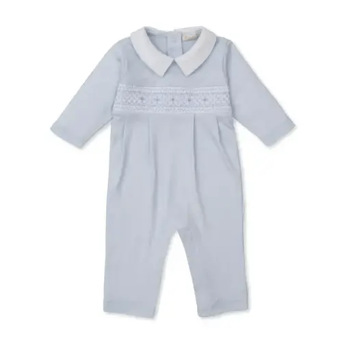 Blue Hand Smocked Playsuit