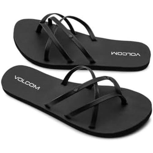 Volcom Women's New School Strappy Flip Flop Flat Slide Sandal