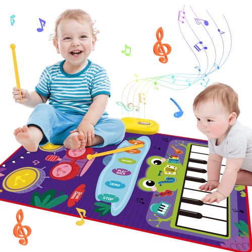 Adofi Upgraded Piano Mat, 22.44 x 31.49 Inch Musical Mat, 6 Instrument Sounds, Touch Play Dancing Toy
