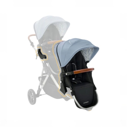 Mockingbird 2nd Seat Kit 2.0, Silver With Penny Leather, Sky, Windowpane