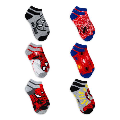 Spiderman Boys No Show Socks, 6-Pack