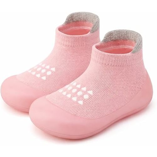 VIFUUR Baby Sock Shoes Boys Grils Sneakers Infant Slipper Socks Toddler First Walking Shoes Non-Slip Rubber Sole for Babies 6 9 12 18 24 Months