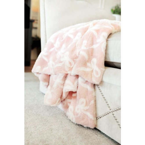 Bows Blush Plush Blanket | Minky Couture