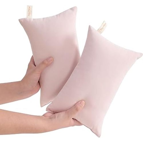 NTBAY Tiny Pillows, Down Alternative 7"x11" Microfiber Mini Pillows for Travel, Pets, Soft Machine Washable Small Pillows for Neck, Wrist, Lumbar and Knee, Pink