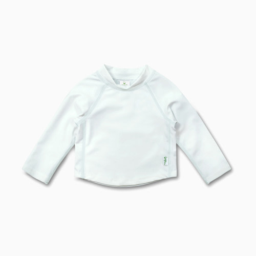 GREEN SPROUTS Eco Zip Long Sleeve Rashguard - White, 6 Months