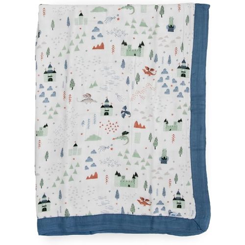 Little Unicorn Deluxe Muslin Quilt | 100% Rayon Muslin from Bamboo | Super Soft Blanket | Babies and Toddlers | 30" x 40" | Machine Washable (Dragon Days)