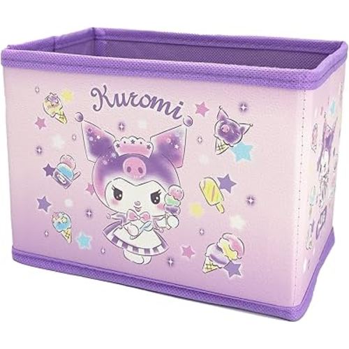 Daina Kuromi Collapsible Storage Bin, Cute Storage Box Foldable Baskets Kawaii Office Desk Organizer Cute Room Decor