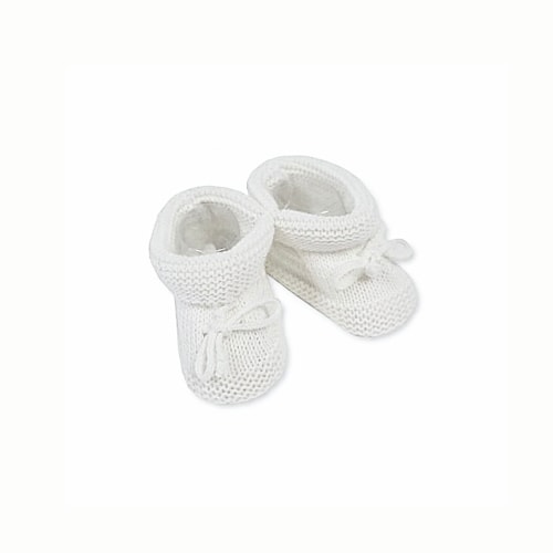 White Knitted Tie Baby Booties – Ella Marina Baby