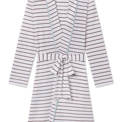 LAKE | Women | Pima Cotton Pajamas | Cocoa Club Stripe Pima Robe