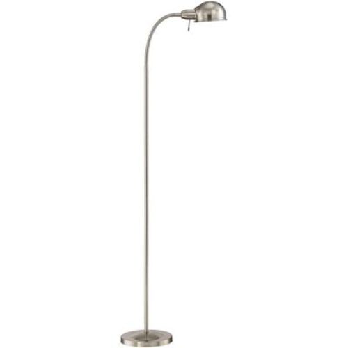 360 Lighting Ridley Modern Floor Lamp Standing 61" Tall Satin Nickel Metal Adjustable Gooseneck Arm For Living Room Reading Bedroom Office House Home