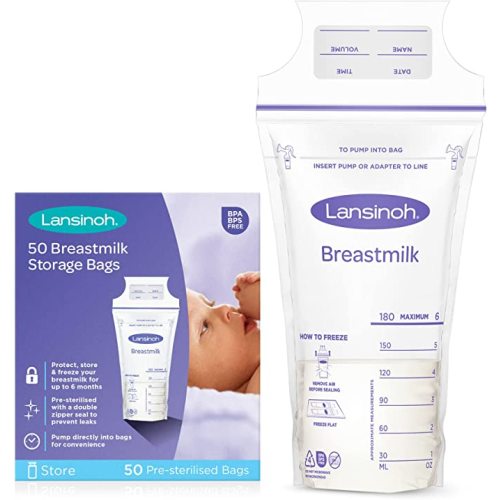 Lansinoh Breast Milk Storage Bags Store And Preserve Extracted Breast Milk, White, 50 pcs : Amazon.es: Baby Products