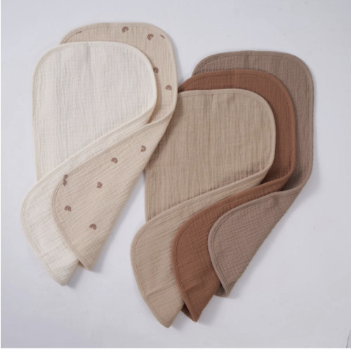 Organic Muslin Burp Cloths - Dusty Dunes 5 Pack