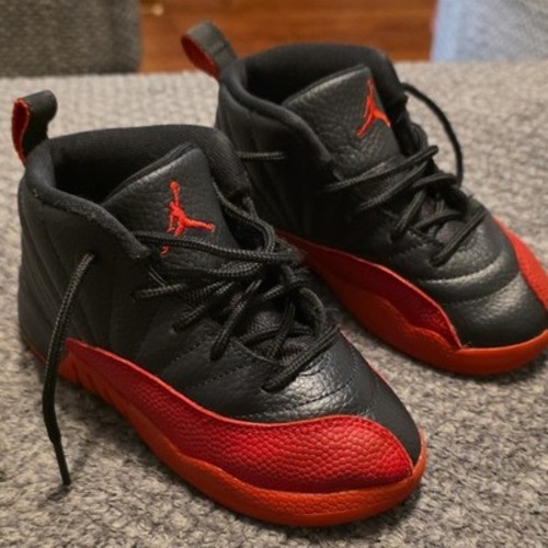 🔊Good Condition Jordan 12 Retro TD "Flu Game" Toddlers SIZE 10C No BOX