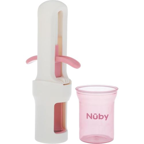 Nuby Grape Cutter Tool for Baby Food - Grape Slicer with Travel Lid - Safe to Use - Easy to Clean - Perfect for Snacks, Meals, and Baby-Led Weaning - Pink