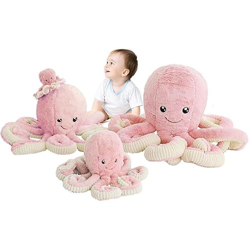 DENTRUN Octopus Stuffed Animals, Giant Octopus Plush Doll Play Toys for Kids Girls Boys Adults Birthday Xmas Halloween Present Stuffed Sea Animals Plushie, 7/16/24/32 Inches, 5 Colors