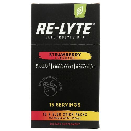 Re-Lyte Electrolyte Drink Mix Strawberry Lemonade 15 Servings Packets 3.44 oz.