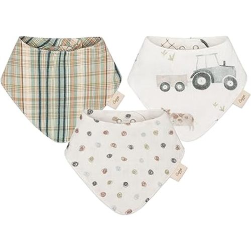Crane Baby Soft Baby Bib Set, 100% Cotton Muslin Baby Bibs, Soft and Absorbent Drool Bib For Babies