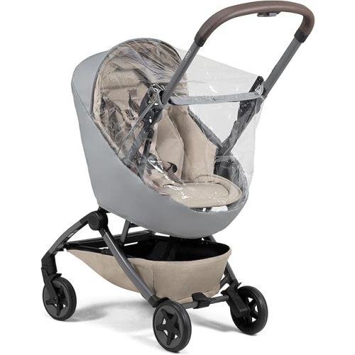 Joolz AER2 Nest to Seat Rain Cover – Waterproof & Windproof Stroller Accessory – Compact Weather Shield with Ventilation Window, Easy Adjustment & Storage Pocket – Clear Protection for Baby – Grey