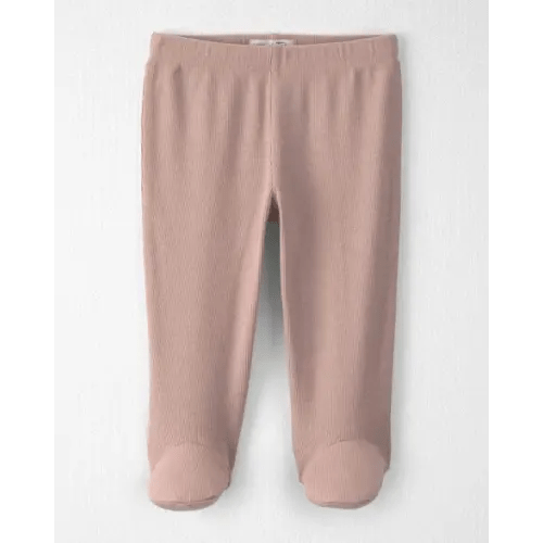 Baby Girl Organic Cotton Rib Footed Pants - Little Planet | Carter's