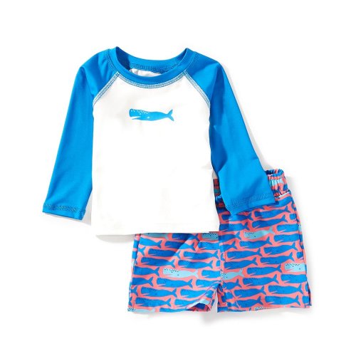 Adventurewear 360 Baby Boys Rashgaurd & Whale Swim Trunks Set