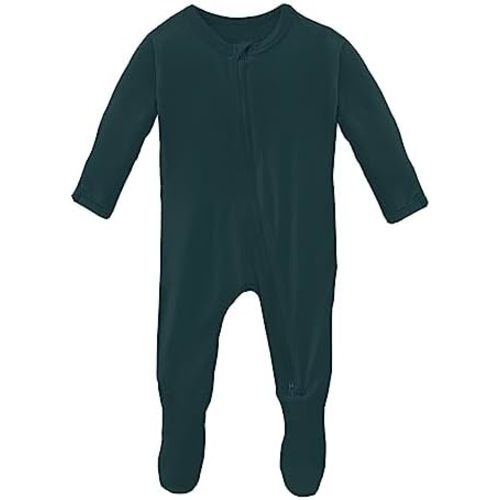 KicKee Year Round Solid Footies with Zipper, Super Soft One-Piece Jammies, Sleepwear for Babies and Kids