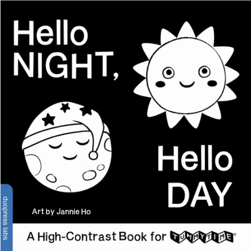 Hello Night, Hello Day: A Fold-Out High-Contrast Baby Board Book Perfect for Tummy Time (High-Contrast Books, 8)