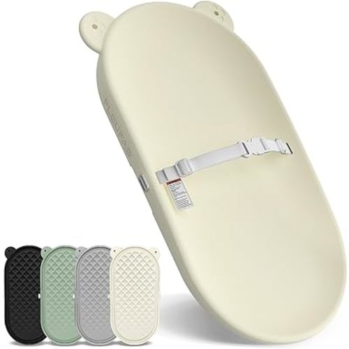 Baby Changing Pad, EVA Waterproof Non-Slip Changing Table Pad with Adjustable Strap for Dresser Changing Table Nursery, Portable Diaper Changing Pad, Oat