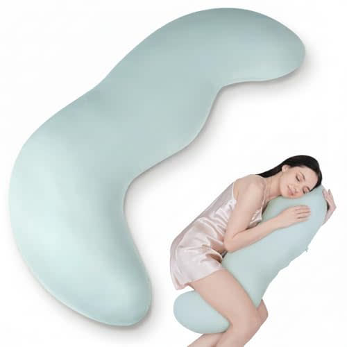 Body Pillows for Adults, Full Body Pillow for Side Sleepers, Long Body Pillow for Bed, Pea Pod Shape Long Pillow for Pregnancy Sleeping Full Body Support