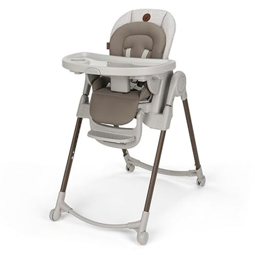 Maxi-Cosi Minla 6-in-1 High Chair for Babies & Toddlers, Portable Foldable Highchair, EcoCare Fabric, 9 Heights, 5 Reclines, 4 Tray Positions, Classic Oat
