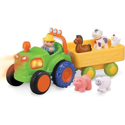 Kidoozie Funtime Tractor – Farm Playset with Toy Tractor, Figure and Farm Animals – Suitable for Toddlers and preschoolers Ages 12+ Months