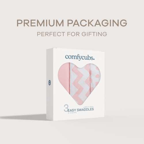 Swaddle Blankets for Baby Girl & Boy 3 Pack Sleep Sack Velcro by Comfy Cubs