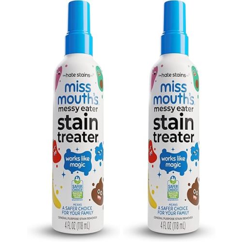 Miss Mouth's Messy Eater Stain Treater Spray - 4oz 3 Pack Stain Remover - Newborn & Baby Essentials - No Dry Cleaning Food, Grease, Coffee Off Laundry, Underwear, Fabric