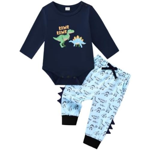 ZOEREA Newborn Baby Boy Clothes Dinosaur Outfit Infant Clothing 0-24 Months