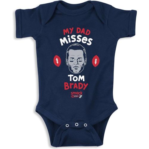 My Dad Misses Tom Brady Baby Apparel for New England Football Fans (NB-7T) (Navy Bodysuit, 6 Months)