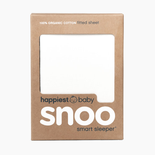 Happiest Baby 100% Organic Cotton SNOO Baby Bassinet Fitted Sheet - White