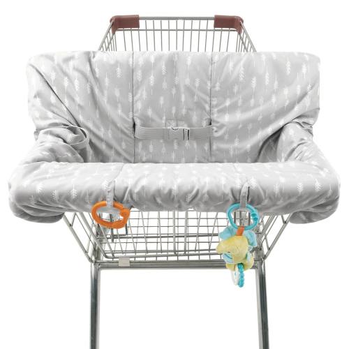 Belle Gray Leaf Leaf Shopping Cart Cover